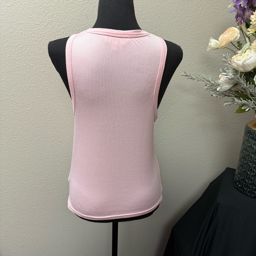 Juicy Couture Pink Rhinestone Tank L | Ribbed Sleepwear Lounge Cami Top - Picture 3 of 8